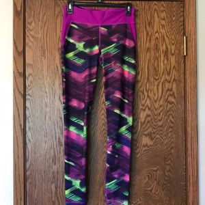Bright multi-colored leggings, Sz Sm, like new!!